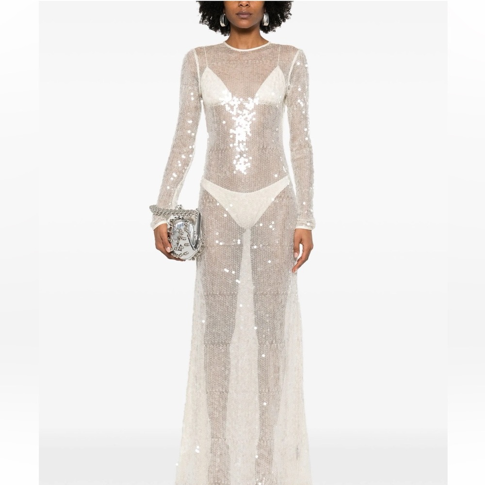 David Koma Open Back Sequin Gown